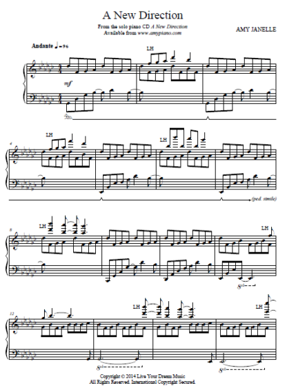 A New Direction Sheet Music PDF Instant Download