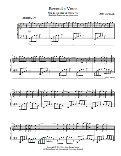 Beyond a Voice Sheet Music PDF Instant Download