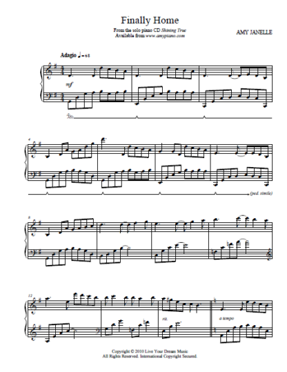 Finally Home Sheet Music PDF Instant Download