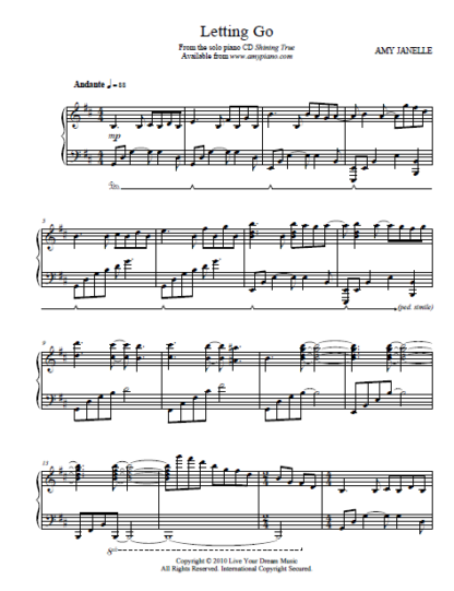 Letting Go Sheet Music PDF Instant Download