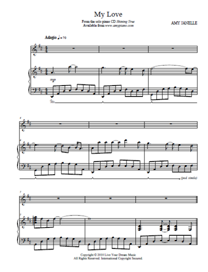 My Love Sheet Music PDF Instant Download