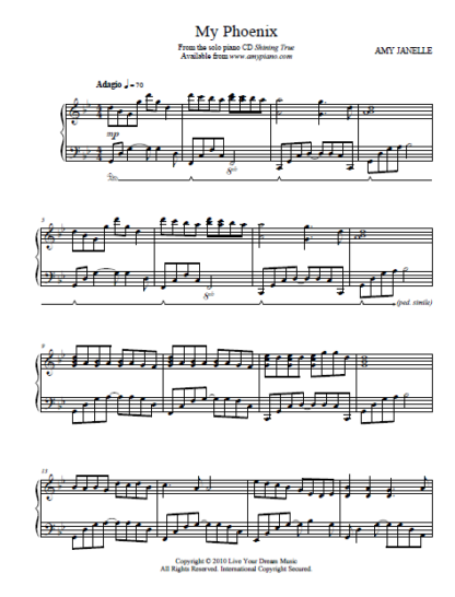 My Phoenix Sheet Music PDF Instant Download