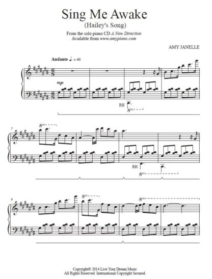 Sing Me Awake Sheet Music PDF Instant Download
